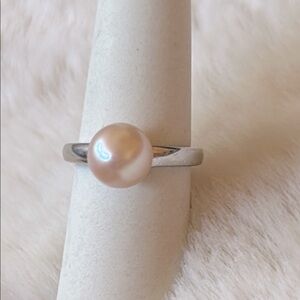 Silver Blush Pearl Ring